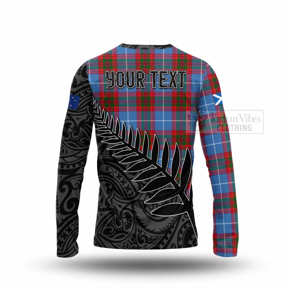 Congilton Crest Tartan Long Sleeve T-Shirt with New Zealand Silver Fern Half Style - Tartan Vibes Clothing