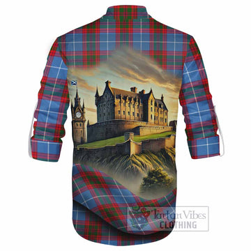 Congilton Tartan Family Crest Ghillie Kilt Shirt with Scottish Ancient Castle Style - Tartan Vibes Clothing