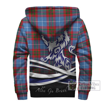 Congilton Tartan Sherpa Hoodie with Alba Gu Brath Regal Lion Emblem