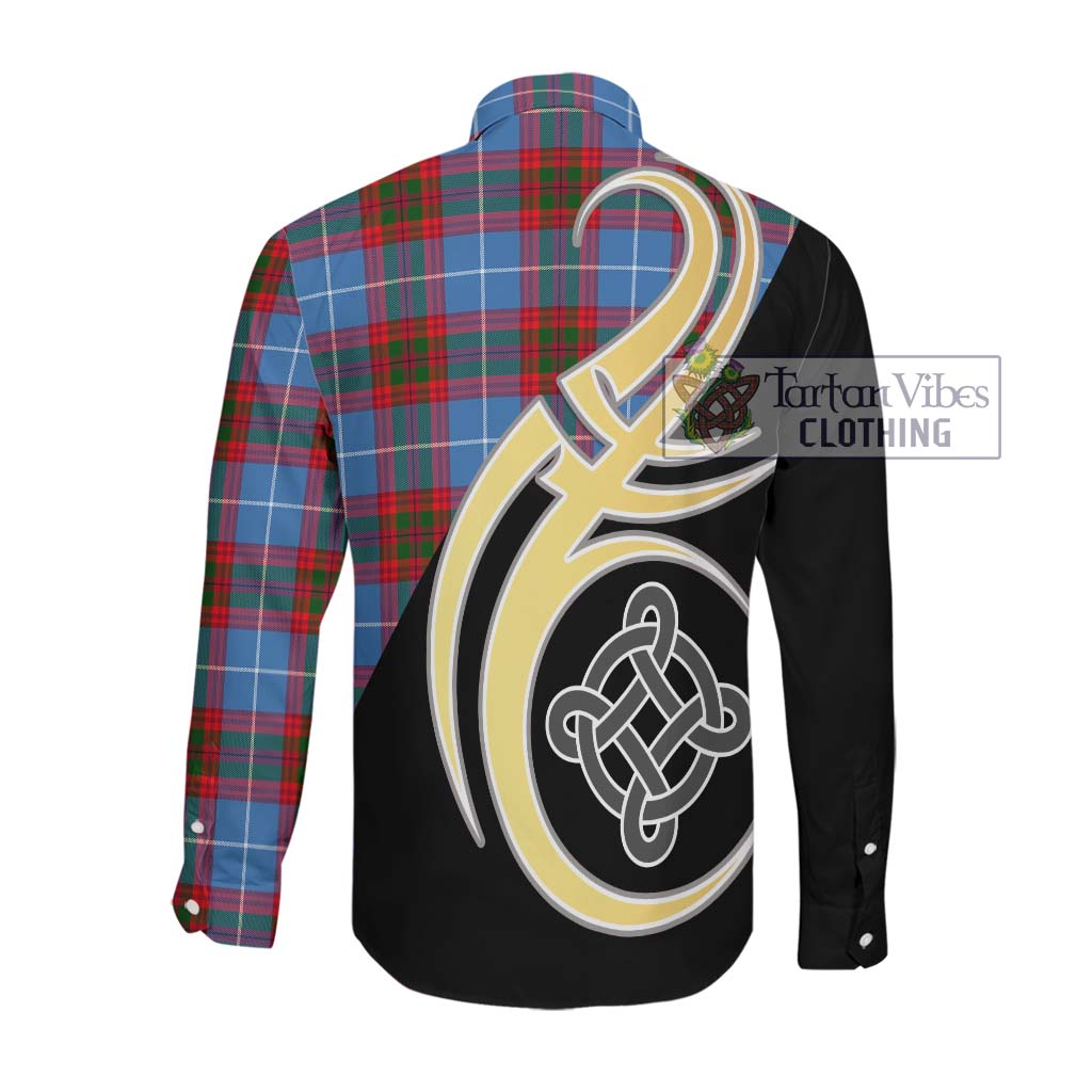 Congilton Tartan Long Sleeve Button Shirt with Family Crest and Celtic Symbol Style Men's Shirt - Tartan Vibes Clothing