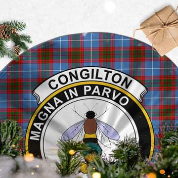 Congilton Tartan Christmas Tree Skirt with Family Crest