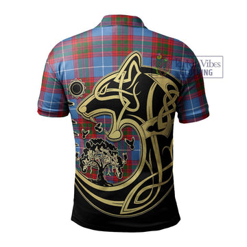 Congilton Tartan Polo Shirt with Family Crest Celtic Wolf Style