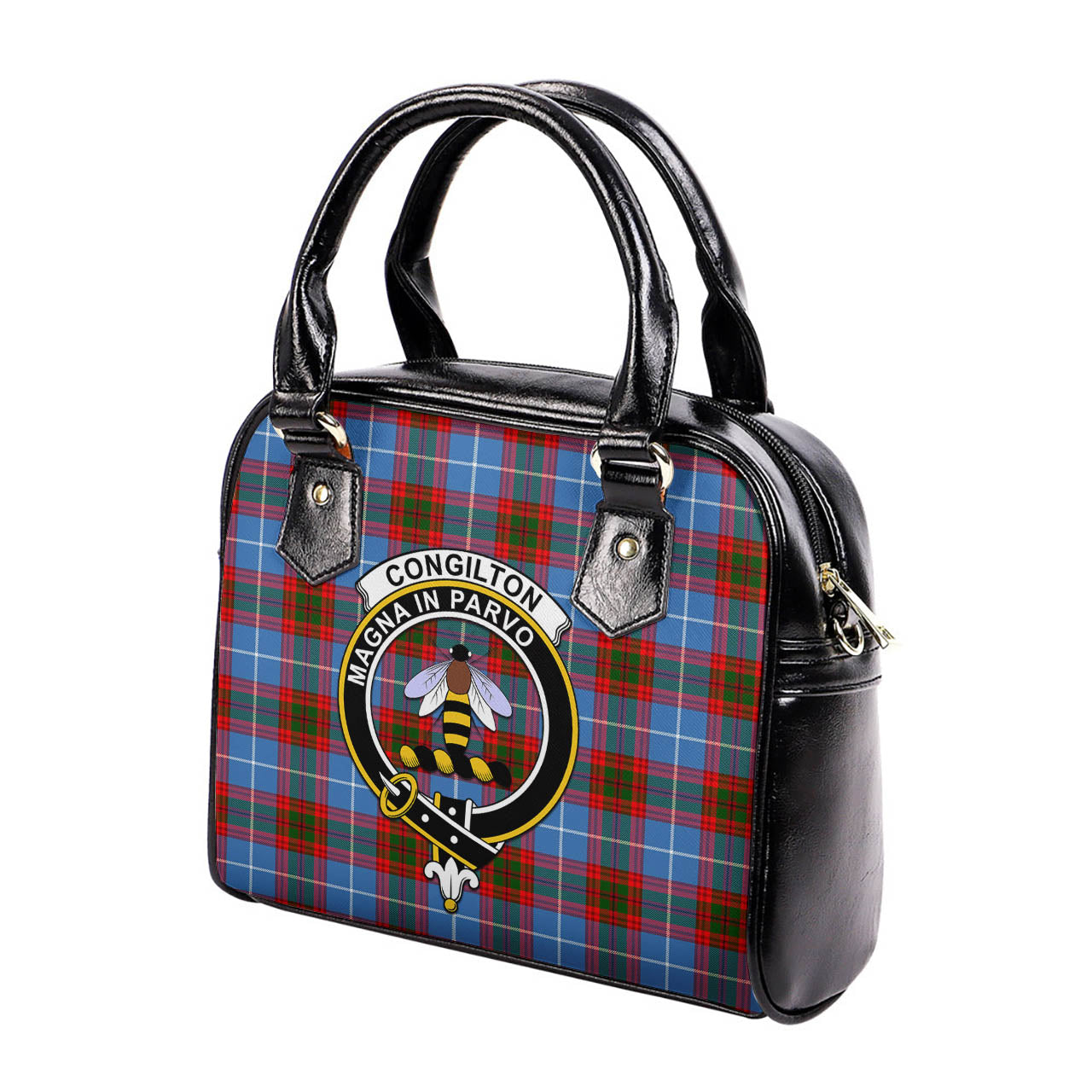 Congilton Tartan Shoulder Handbags with Family Crest - Tartanvibesclothing