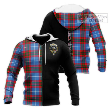 Congilton Tartan Knitted Hoodie with Family Crest and Half Of Me Style