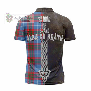 Congilton Tartan Family Crest Zipper Polo Shirt Alba Gu Brath Be Brave Lion Ancient Style - Tartan Vibes Clothing