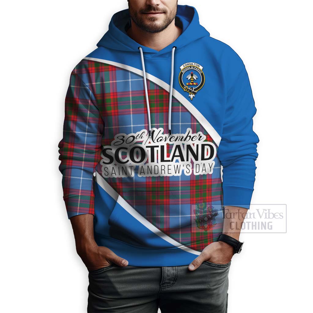 Tartan Vibes Clothing Congilton Family Crest Tartan Hoodie Celebrate Saint Andrew's Day in Style