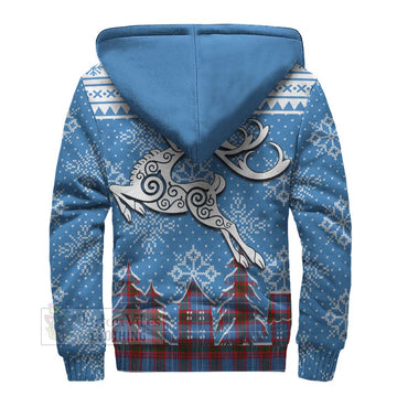 Congilton Clan Christmas Sherpa Hoodie Celtic Reindeer Style