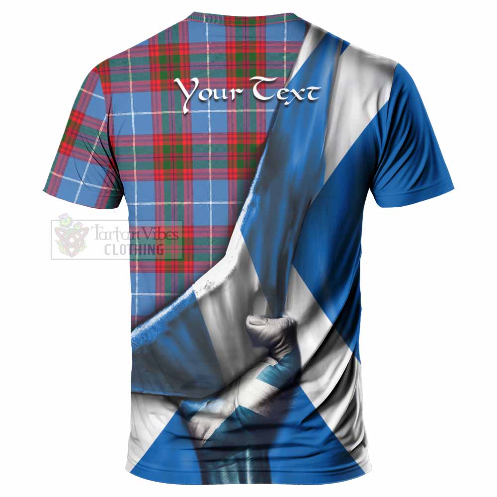 Tartan Vibes Clothing Congilton Tartan T-Shirt with Family Crest Scotland Patriotic Style