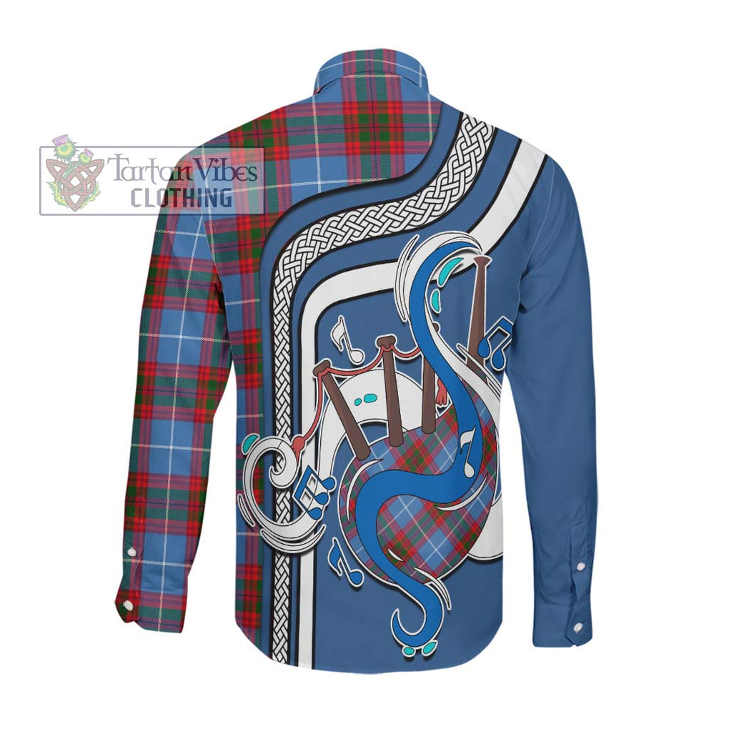 Congilton Tartan Long Sleeve Button Shirt with Epic Bagpipe Style Men's Shirt - Tartanvibesclothing Shop