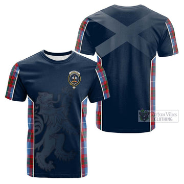 Congilton Tartan Cotton T-shirt with Family Crest and Lion Rampant Vibes Sport Style