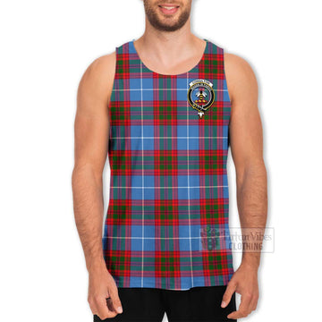 Congilton Tartan Men's Tank Top with Family Crest Celtic Skull Style