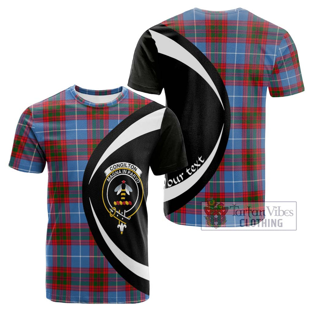 Tartan Vibes Clothing Congilton Tartan Cotton T-shirt with Family Crest Circle Style