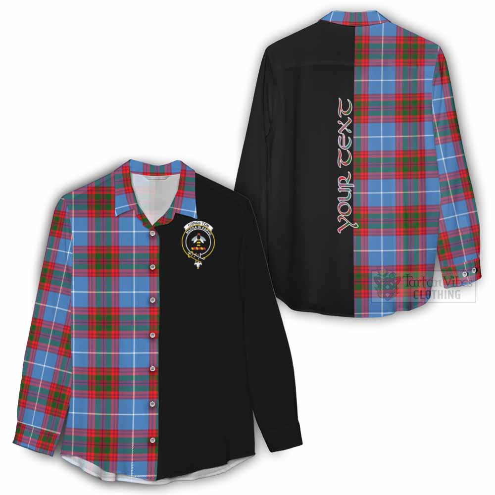 Tartan Vibes Clothing Congilton Tartan Women's Casual Shirt with Family Crest and Half Of Me Style