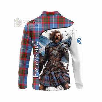 Congilton Crest Tartan Long Sleeve Polo Shirt Inspired by the Freedom of Scottish Warrior - Tartan Vibes Clothing
