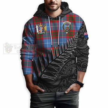 Congilton Crest Tartan Hoodie with New Zealand Silver Fern Half Style