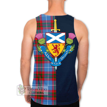 Congilton Tartan Men's Tank Top Alba with Scottish Lion Royal Arm Half Style