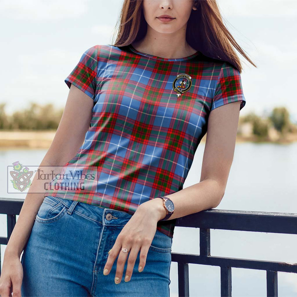 Congilton Tartan Cotton T-Shirt with Family Crest Women's Shirt - Tartanvibesclothing Shop