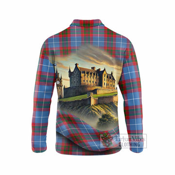 Congilton Tartan Family Crest Long Sleeve Polo Shirt with Scottish Ancient Castle Style - Tartan Vibes Clothing