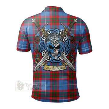 Congilton Tartan Polo Shirt with Family Crest Celtic Skull Style