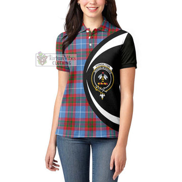 Congilton Tartan Women's Polo Shirt with Family Crest Circle Style