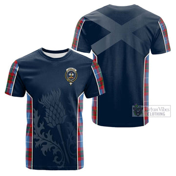 Congilton Tartan Cotton T-shirt with Family Crest and Scottish Thistle Vibes Sport Style