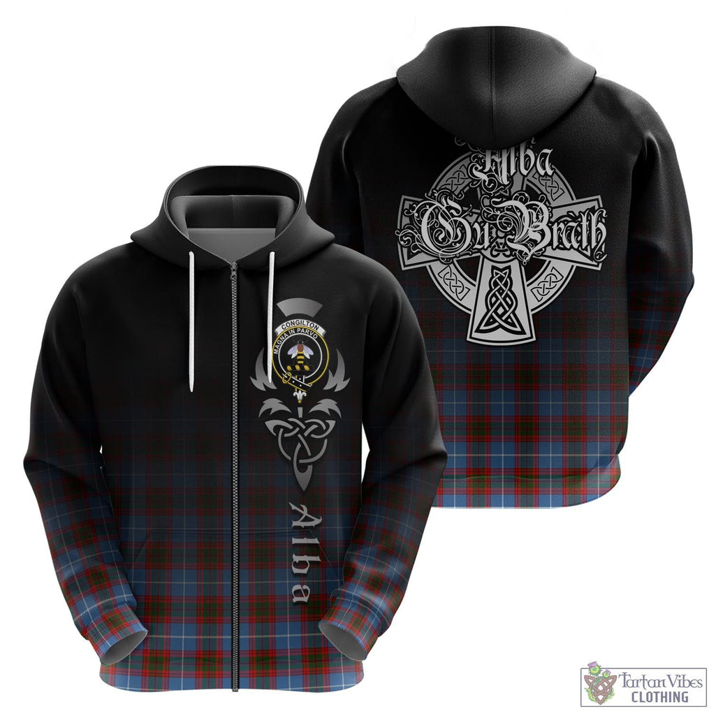Congilton Tartan Hoodie Featuring Alba Gu Brath Family Crest Celtic Inspired - Tartan Vibes Clothing