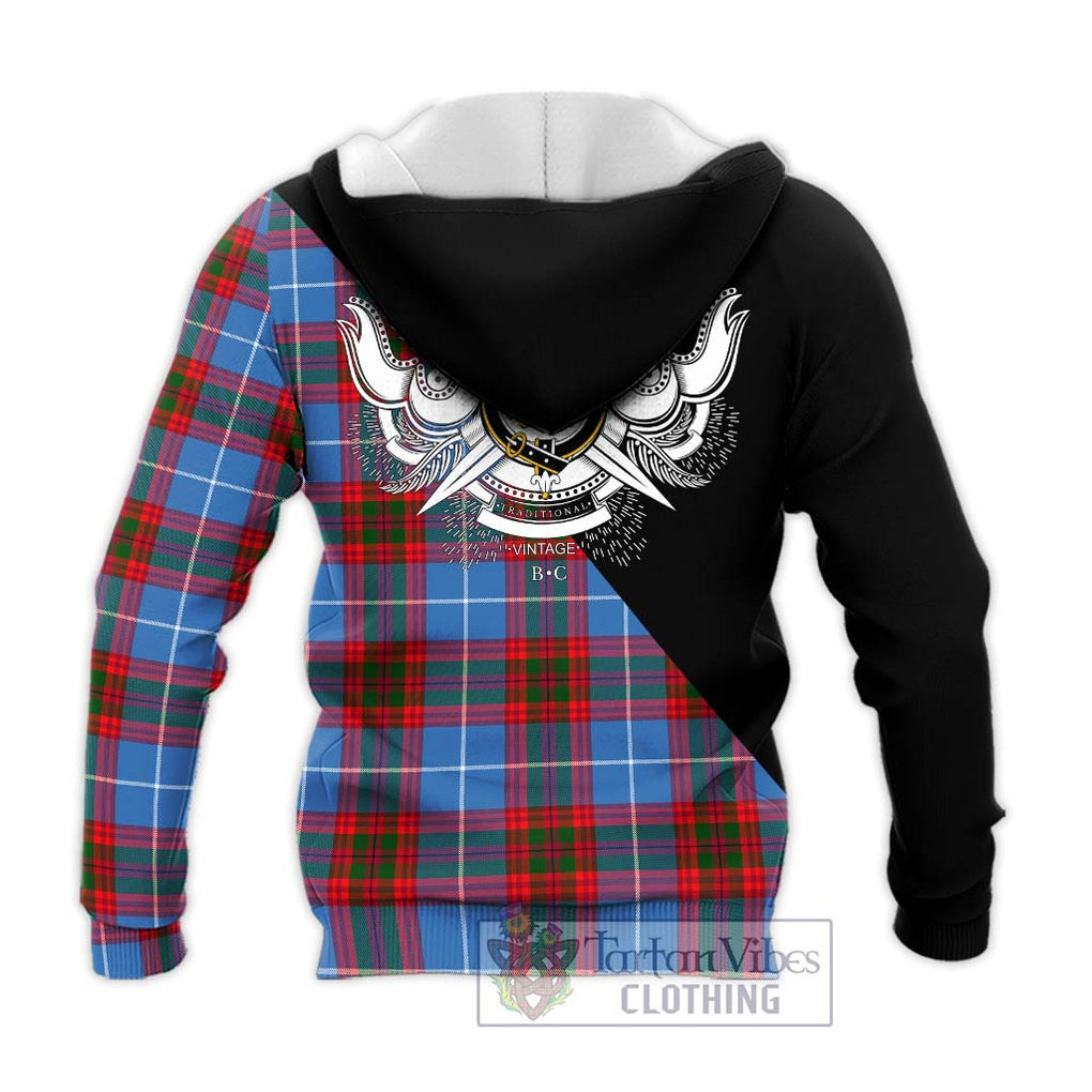 Congilton Tartan Knitted Hoodie with Family Crest and Military Logo Style - Tartanvibesclothing Shop