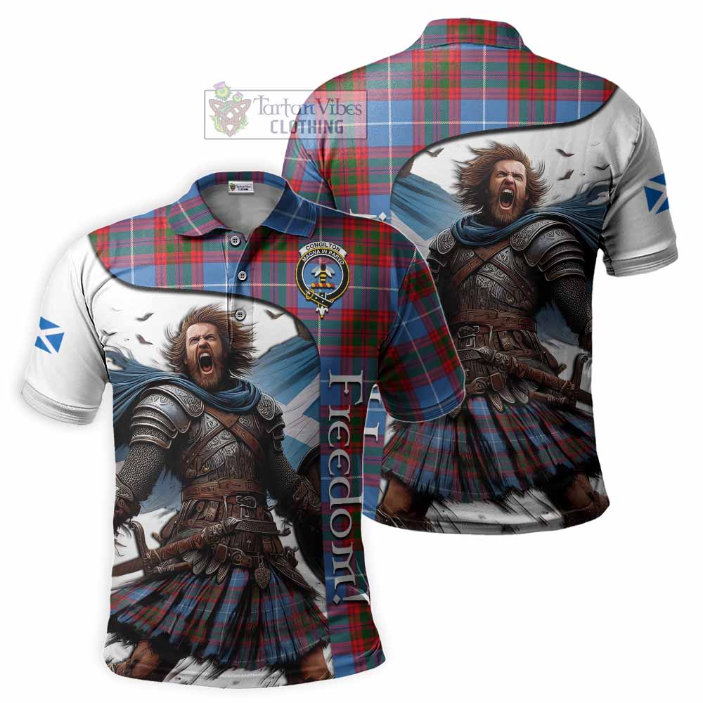 Tartan Vibes Clothing Congilton Crest Tartan Polo Shirt Inspired by the Freedom of Scottish Warrior