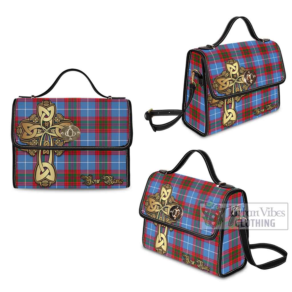 Tartan Vibes Clothing Congilton Tartan Waterproof Canvas Bag Golden Thistle Celtic Cross Style