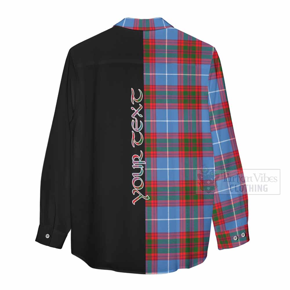 Tartan Vibes Clothing Congilton Tartan Women's Casual Shirt with Family Crest and Half Of Me Style