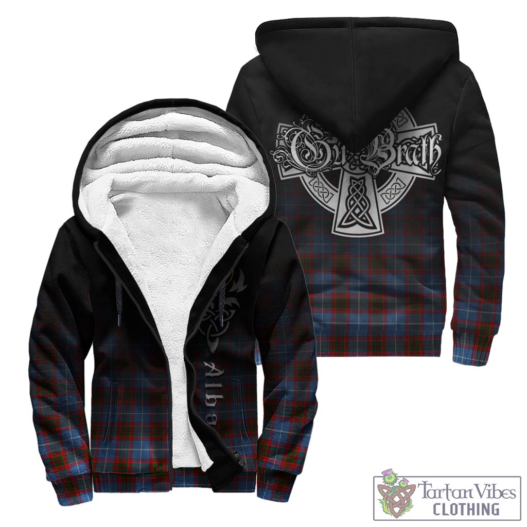 Tartan Vibes Clothing Congilton Tartan Sherpa Hoodie Featuring Alba Gu Brath Family Crest Celtic Inspired