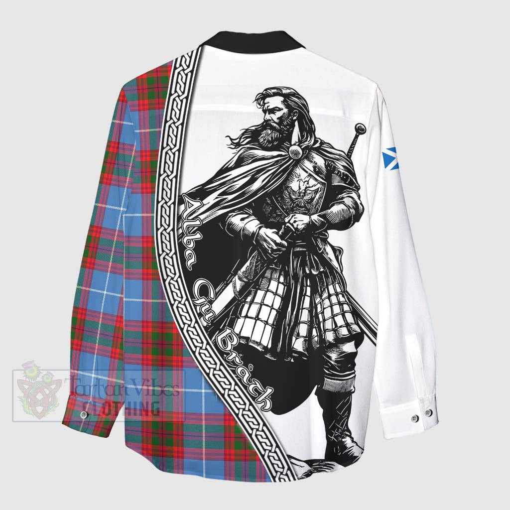 Tartan Vibes Clothing Congilton Tartan Clan Crest Women's Casual Shirt with Highlander Warrior Celtic Style