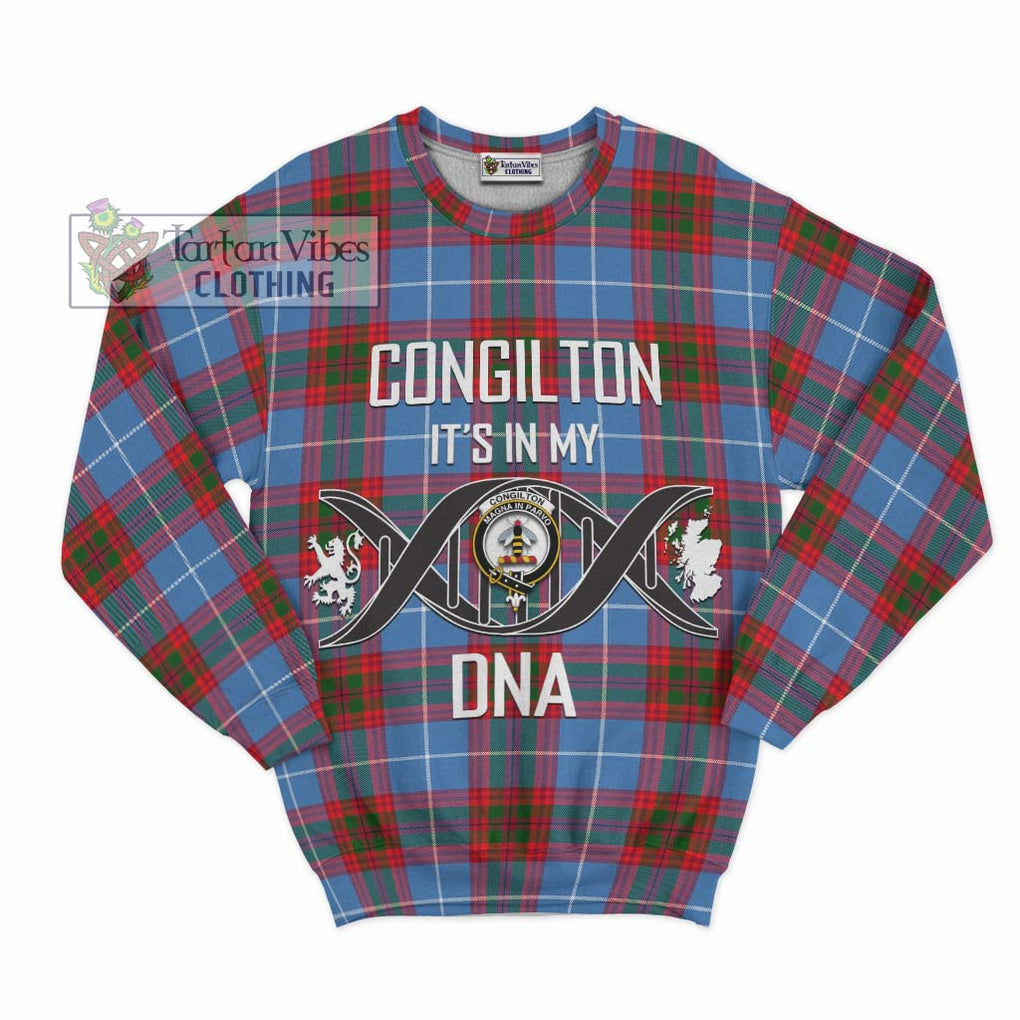 Congilton Tartan Sweatshirt with Family Crest DNA In Me Style - Tartanvibesclothing Shop