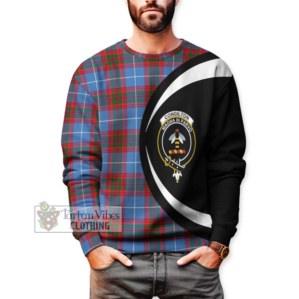 Congilton Tartan Sweatshirt with Family Crest Circle Style - Tartan Vibes Clothing