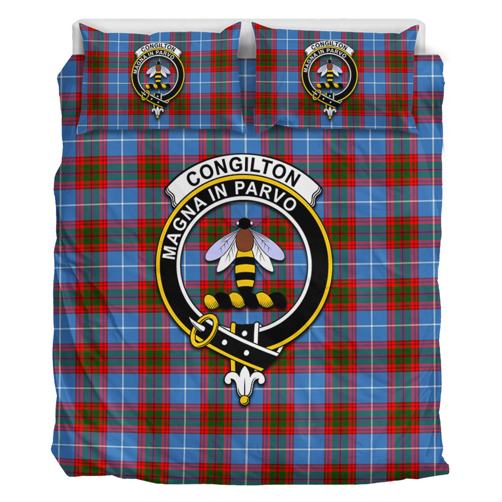 Congilton Tartan Bedding Set with Family Crest - Tartan Vibes Clothing