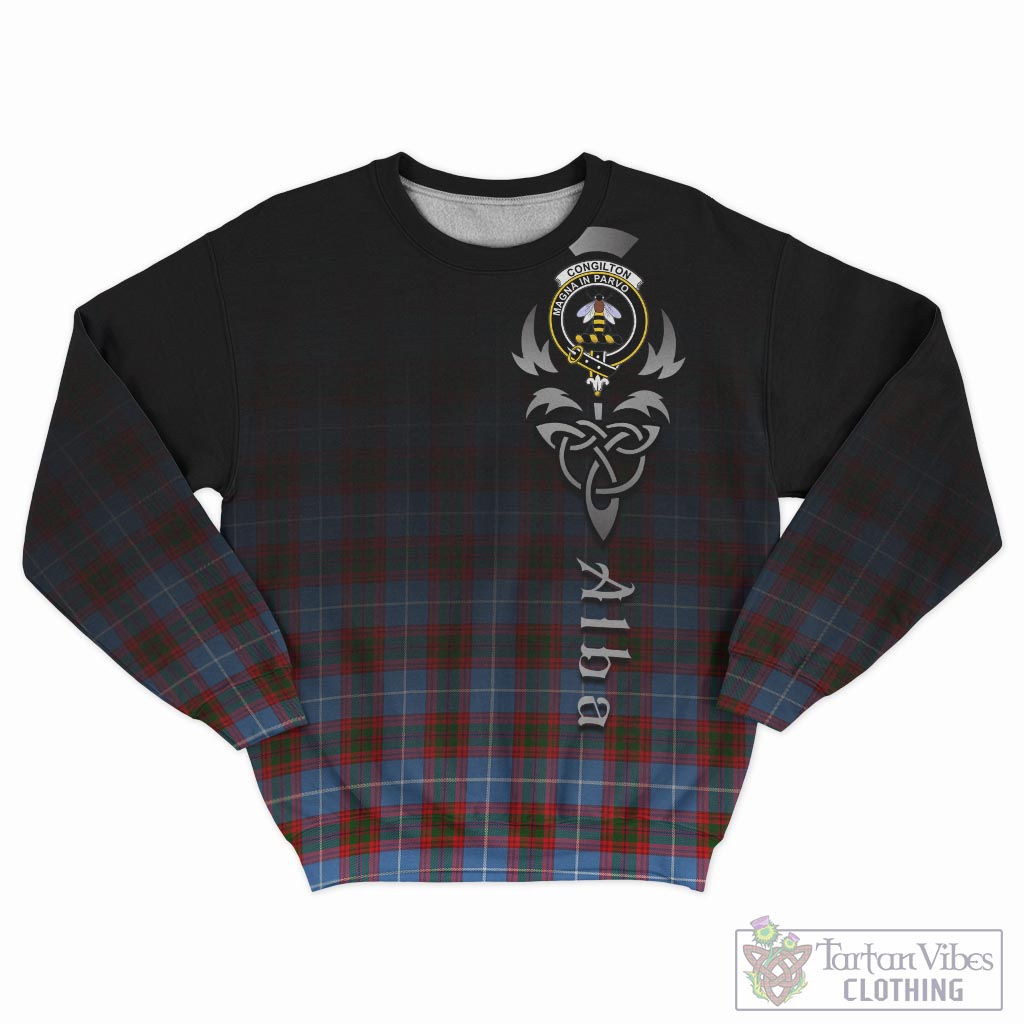 Tartan Vibes Clothing Congilton Tartan Sweatshirt Featuring Alba Gu Brath Family Crest Celtic Inspired