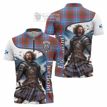 Congilton Crest Tartan Zipper Polo Shirt Inspired by the Freedom of Scottish Warrior - Tartan Vibes Clothing