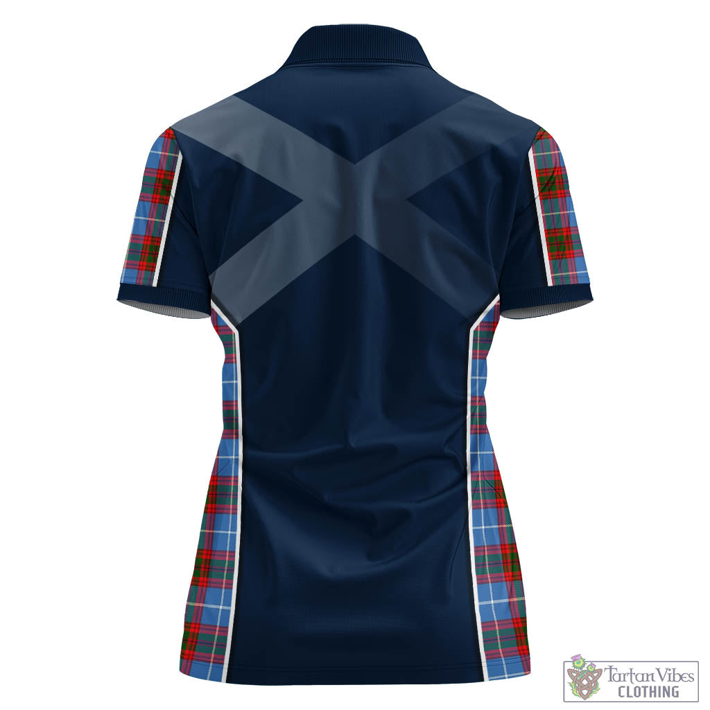 Tartan Vibes Clothing Congilton Tartan Women's Polo Shirt with Family Crest and Scottish Thistle Vibes Sport Style