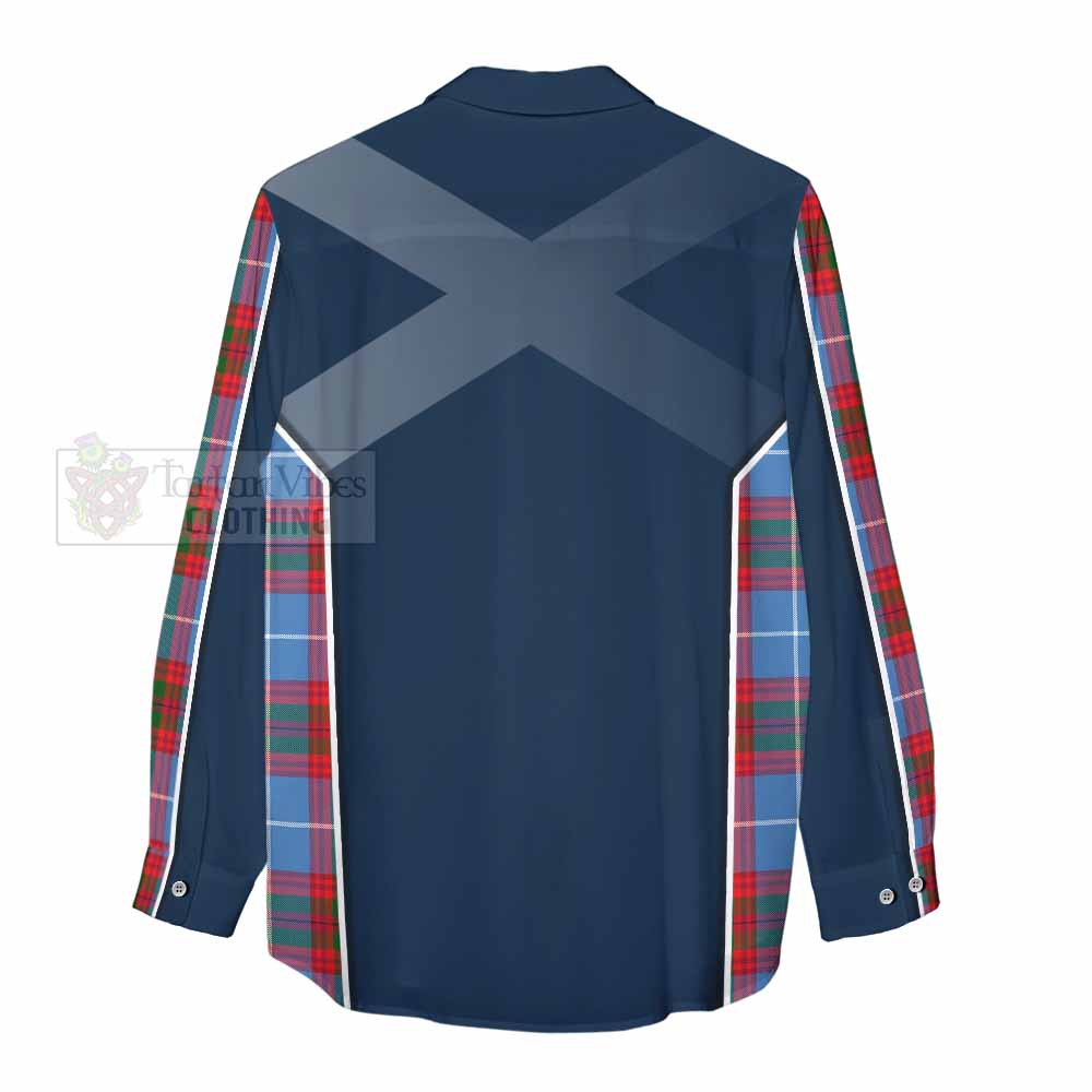 Tartan Vibes Clothing Congilton Tartan Women's Casual Shirt with Family Crest and Lion Rampant Vibes Sport Style