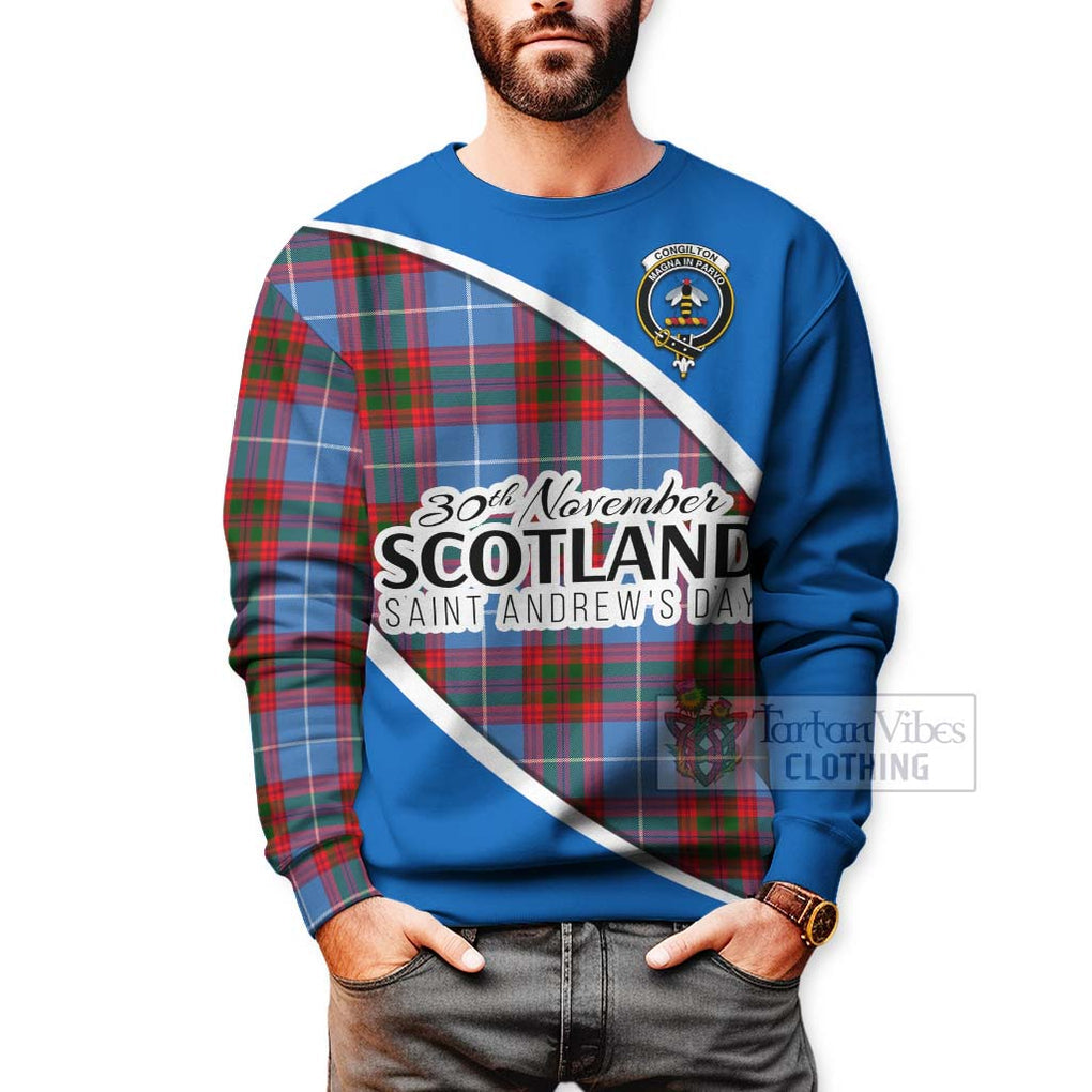 Tartan Vibes Clothing Congilton Family Crest Tartan Sweatshirt Celebrate Saint Andrew's Day in Style