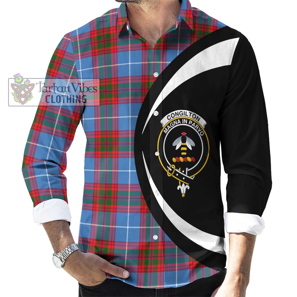 Tartan Vibes Clothing Congilton Tartan Long Sleeve Button Up with Family Crest Circle Style