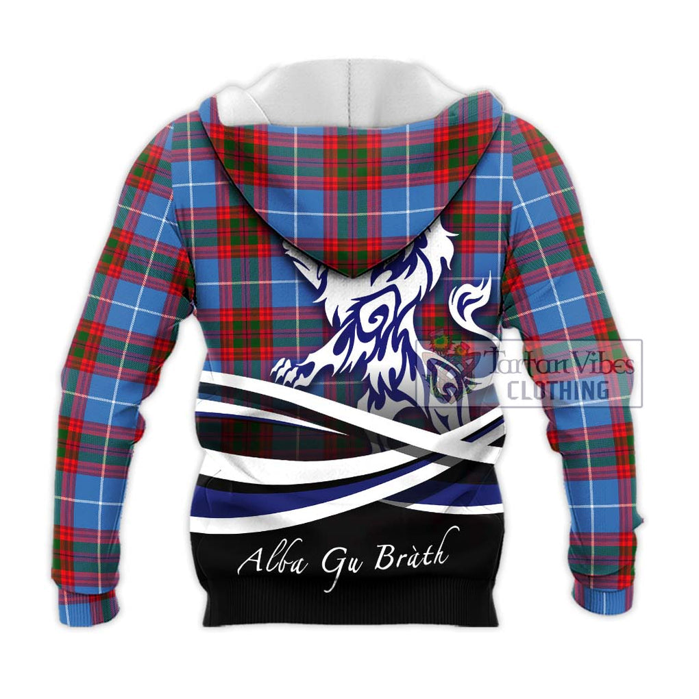 Congilton Tartan Knitted Hoodie with Alba Gu Brath Regal Lion Emblem - Tartanvibesclothing Shop