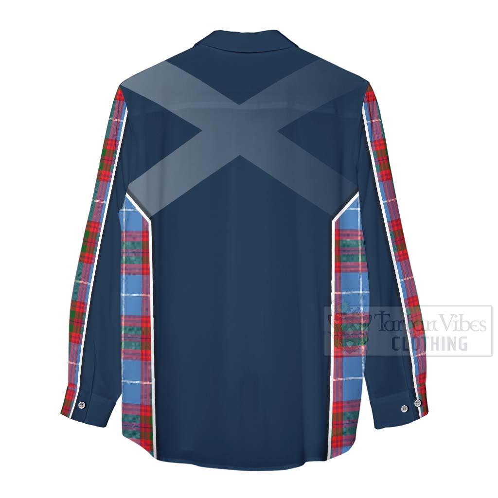 Tartan Vibes Clothing Congilton Tartan Women's Casual Shirt with Family Crest and Scottish Thistle Vibes Sport Style