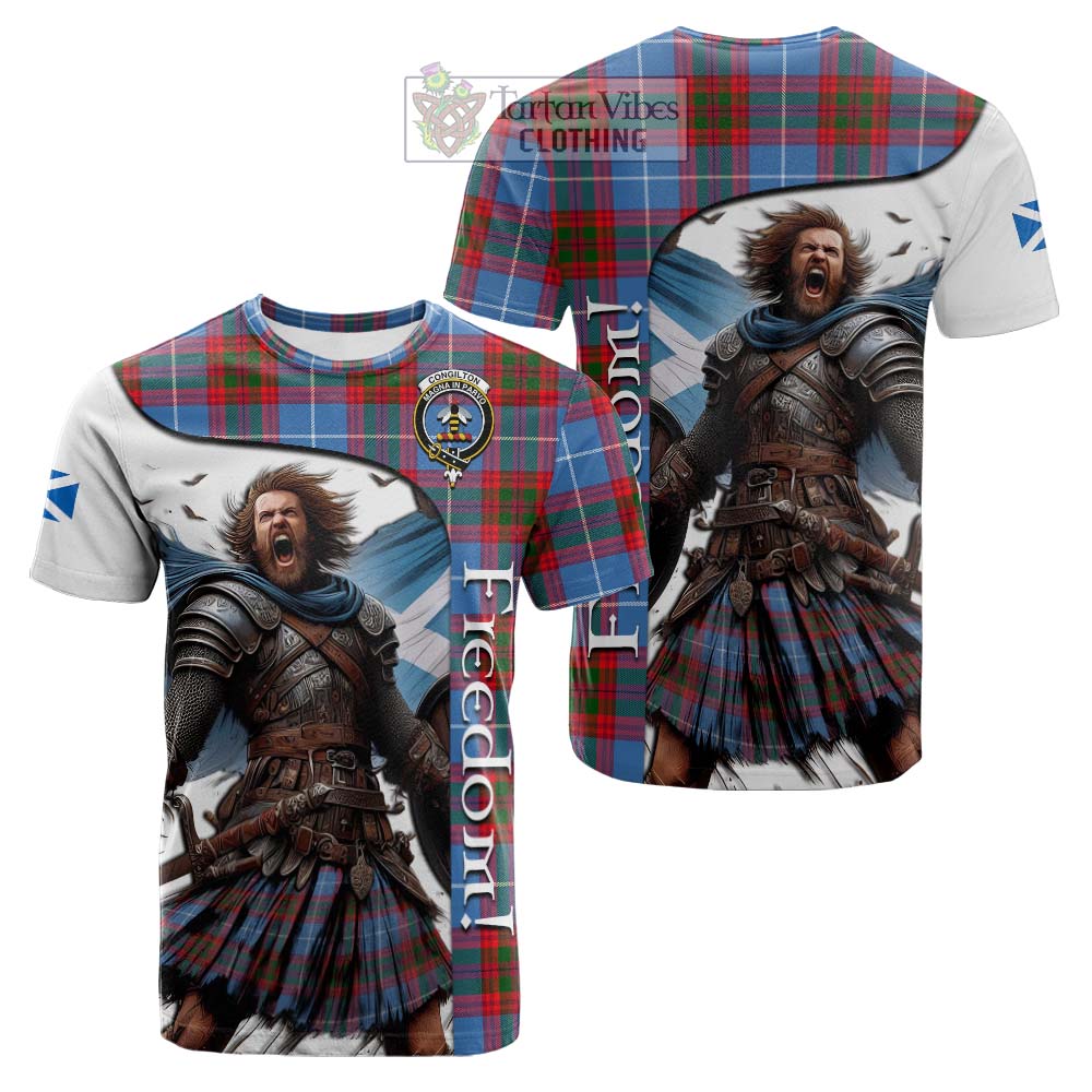 Tartan Vibes Clothing Congilton Crest Tartan Cotton T-shirt Inspired by the Freedom of Scottish Warrior