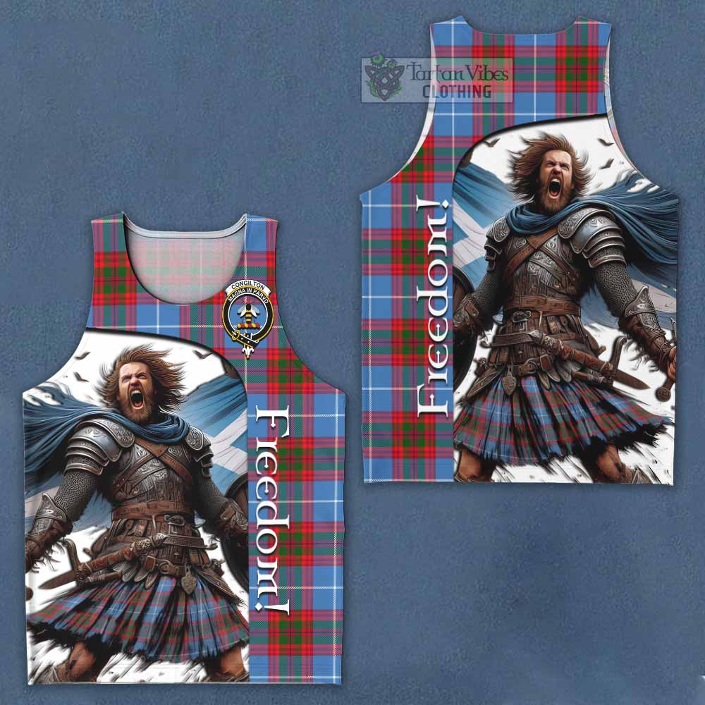 Tartan Vibes Clothing Congilton Crest Tartan Men's Tank Top Inspired by the Freedom of Scottish Warrior