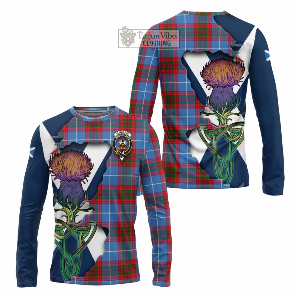 Congilton Tartan Family Crest Long Sleeve T-Shirt Scottish Thistle Celtic Inspired - Tartan Vibes Clothing