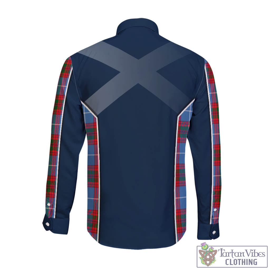 Tartan Vibes Clothing Congilton Tartan Long Sleeve Button Up Shirt with Family Crest and Lion Rampant Vibes Sport Style