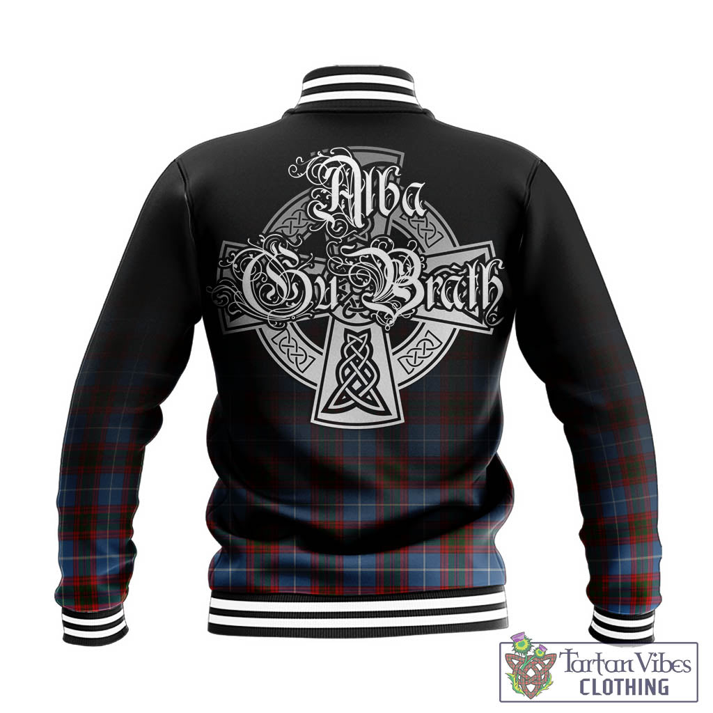 Tartan Vibes Clothing Congilton Tartan Baseball Jacket Featuring Alba Gu Brath Family Crest Celtic Inspired