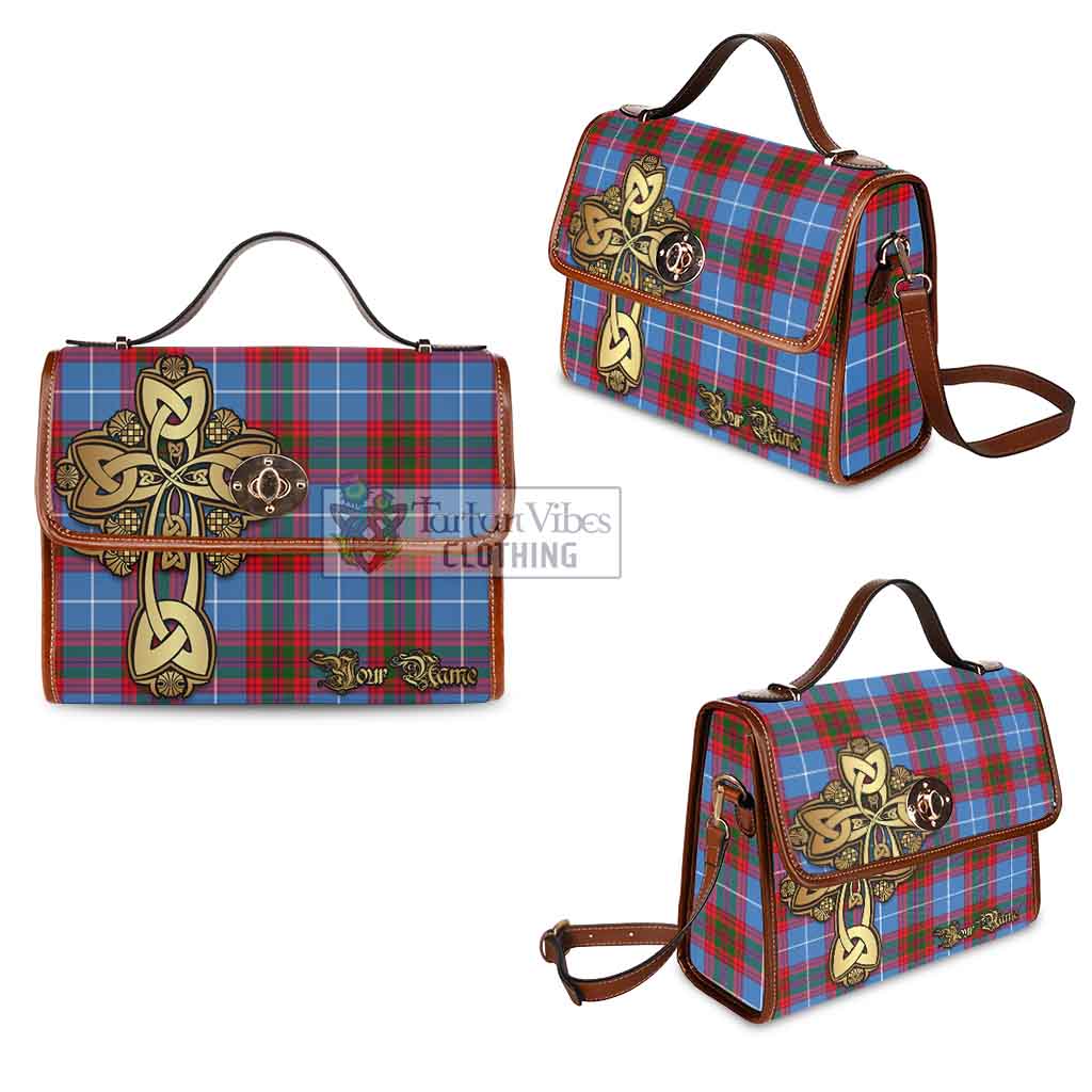 Tartan Vibes Clothing Congilton Tartan Waterproof Canvas Bag Golden Thistle Celtic Cross Style