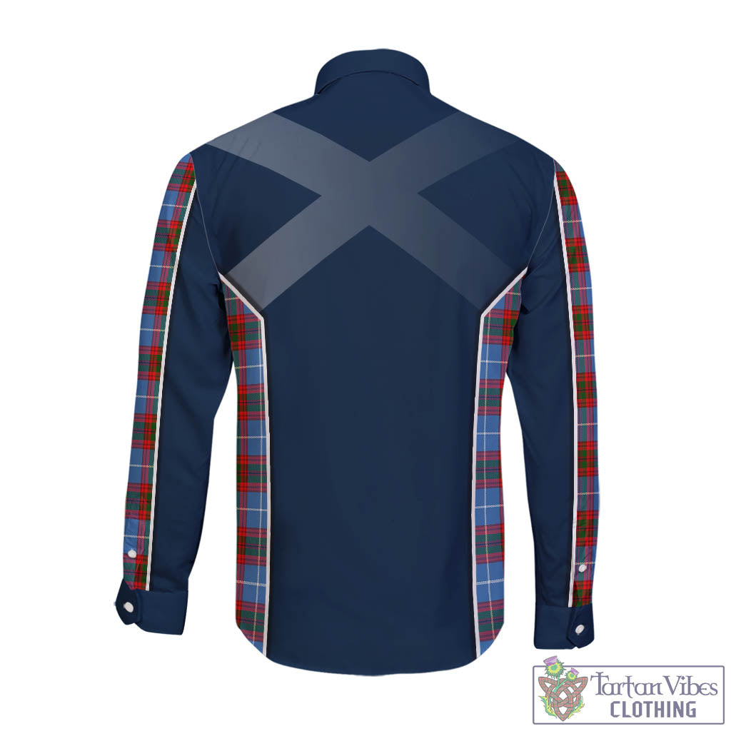 Tartan Vibes Clothing Congilton Tartan Long Sleeve Button Up Shirt with Family Crest and Scottish Thistle Vibes Sport Style